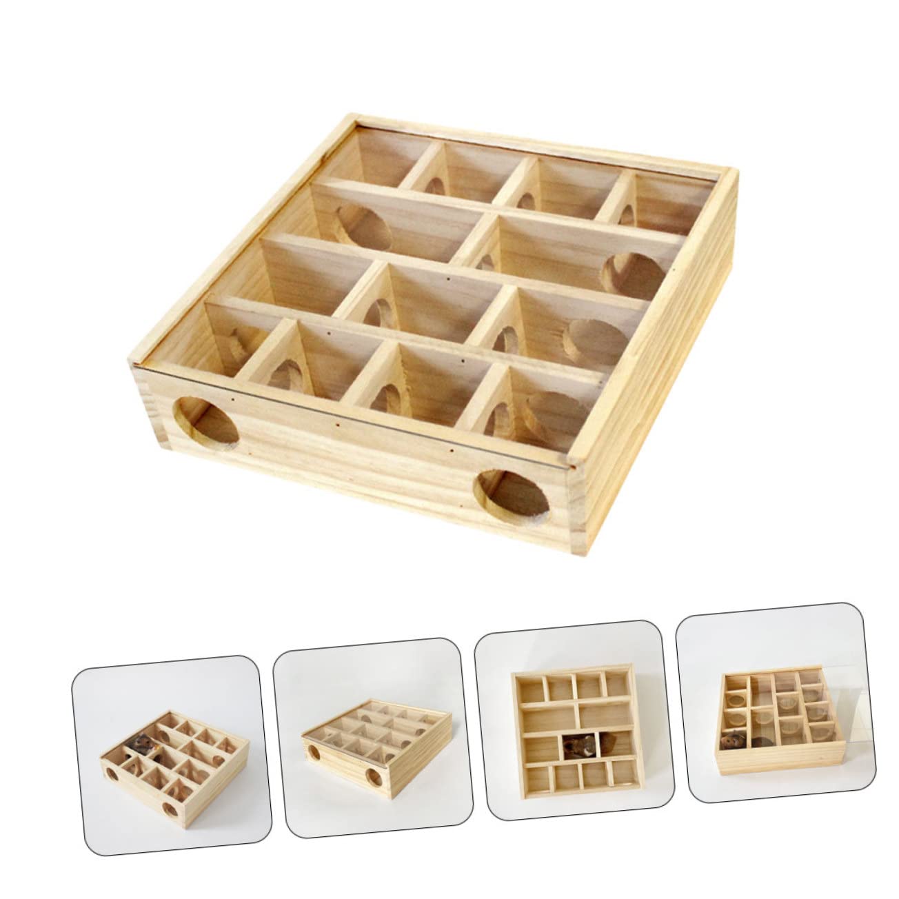 Yardwe Holz Labyrinthspielzeug für Kleintiere Mehr Stück Mäuselabyrinth in Khaki zur Beweglichkeit und Gesundem Wachstum Geeignet für Ratten und Kleine Haustiere im Haushalt