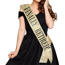 Finally Retired! Sash, Retirement Party, Retirement Sash for Men & Women. Great for Work Party Supplies, Gifts & Decorations Retired Sash