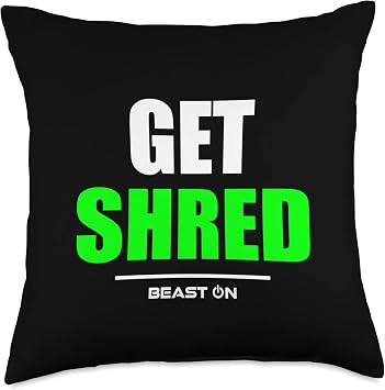 Get Shred Gym Fitness Workout Bodybuilding Gains Gainz Green Throw Pillow