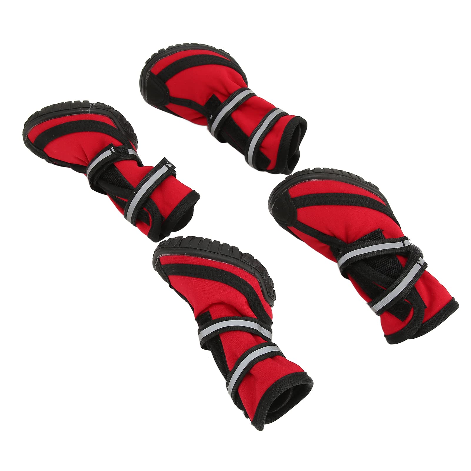 Akozon Zapatos de Senderismo para Perros, Suela Resistente Al Deslizamiento, Transpirables, Ajustables, Reflectantes, Protectores de Patas para Mascotas, Zapatos de Senderismo para