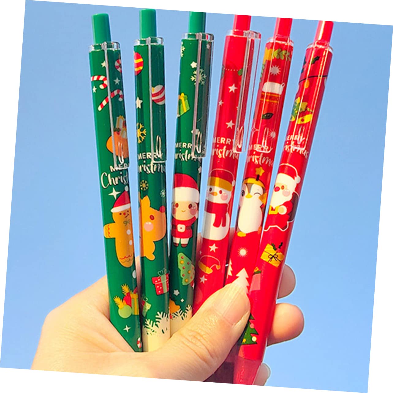 Lot de 12 Stylos à Bille de Noël à Encre Gel Noire 0,5 Mm, Plastique, Écriture Fluide et Facile, Papeterie Adorable pour Étudiants et Fêtes de Noël Plusieurs styles