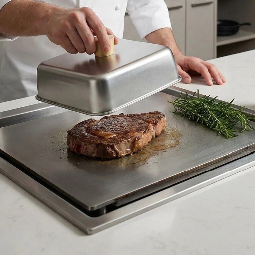 Amazon.co.jp: 鉄板焼ステーキカバー 角型 21×21cm ステンレス