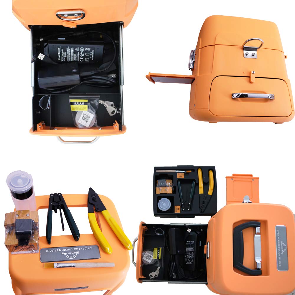 AI-9 Automatic Fiber Optical Fusion Splicer AI-9 Fiber Splicing Machine Tool Accessories Set Expanded 300 Times 5-Inch TFT Display
