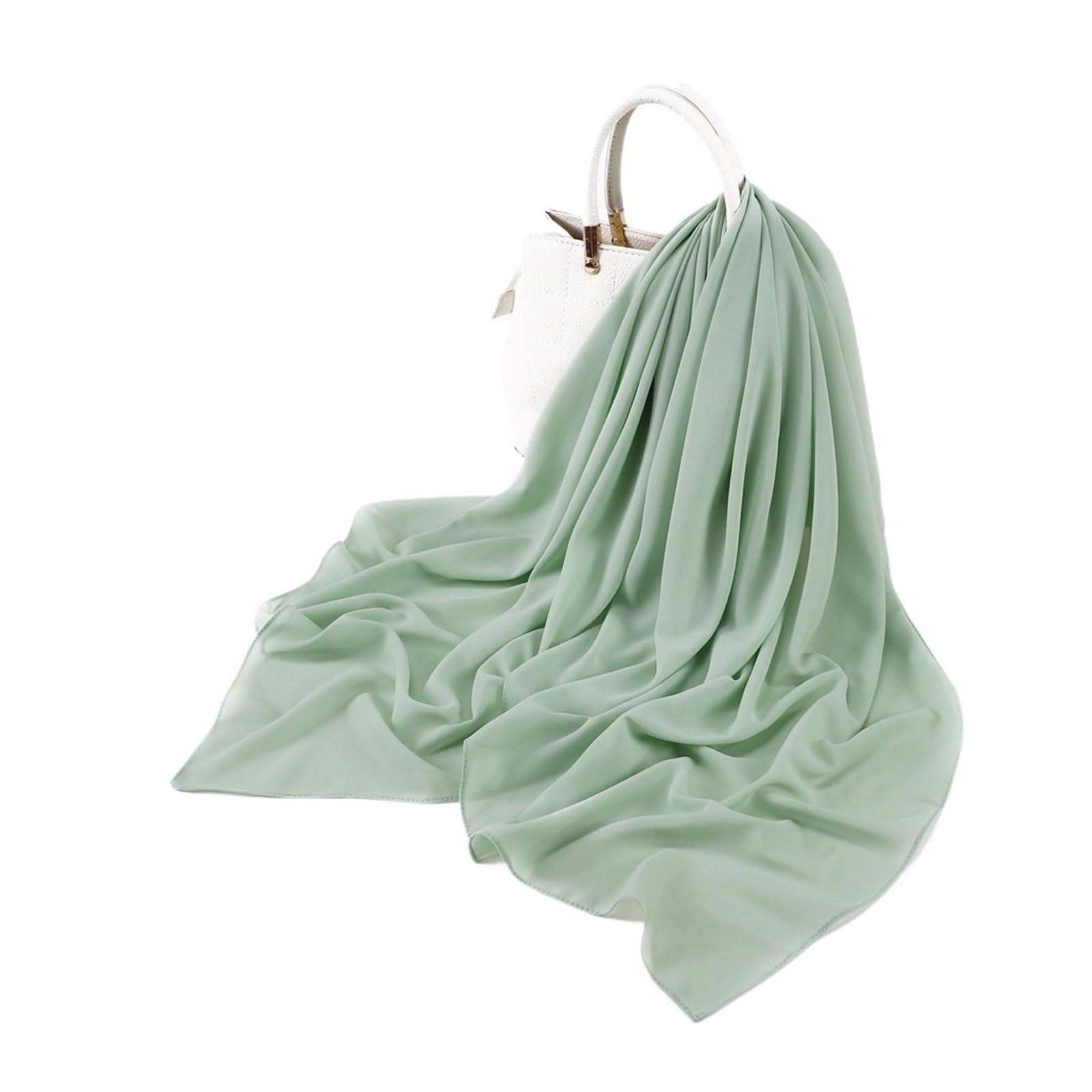 SRHWDCOUZ 110 * 110CM Square Chiffon Hijabs Scarf Plain Solid Color Headwraps Women's Headscarf 45 Colors