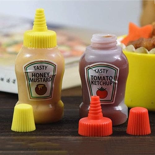 Miniatura 3 de Mini botellas de salsa de tomate, 0.8 onzas líquidas, rellenables, para condimentos, aderezos de ensalada, tomate, ketchup de mayo, jarabe de mayo,
