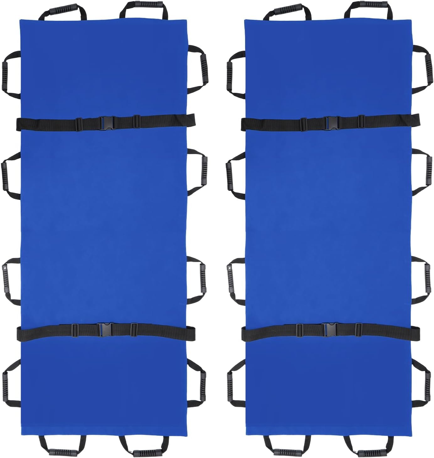 Tragbare Transporttrage mit 12 Gummigriffen und Tragetasche – Hundetrage und Trage, geduldiger Tiertransporter for die Notfallevakuierung von Verletzten, 400 Pfund Kapazität(Blue,2pack)