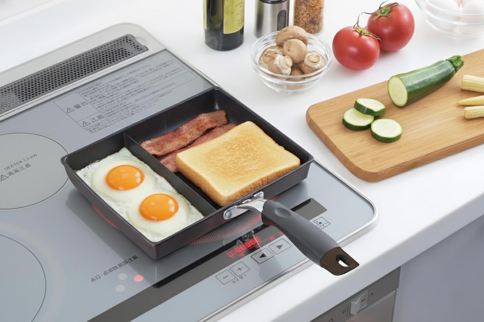 Amazon｜タマハシ 仕切りフライパン 七三分け お弁当 2品同時に調理