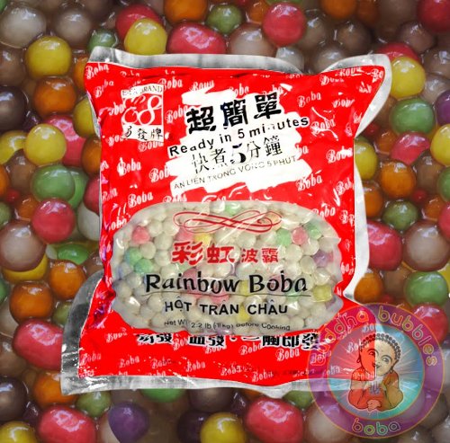 1 BAG RAINBOW BOBA TAPIOCA PEARL 2.2LB