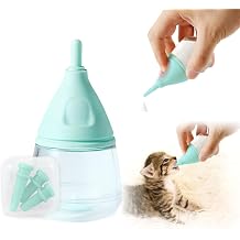 RockTech Ergonomic Kitten Bottle Feeding kit, Puppy Bottles for Nursing Puppy Milk -40ml Anti-Choking Slow Flow Nursing Bottle for Newborn Kittens/Puppies/Small Animals,Silicone Feeder Blue