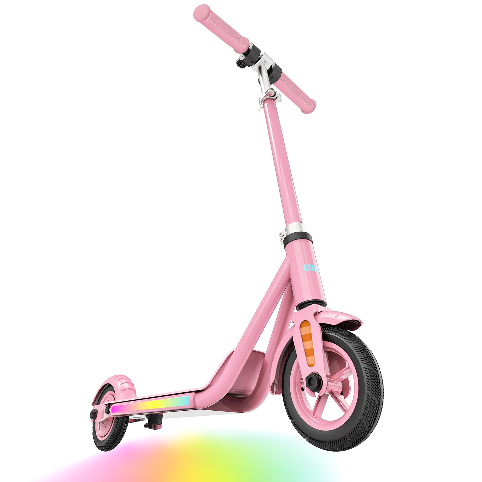 Electric Scooter for Kids Ages 6-12 150W Hub Motor 10 mph Colorful Lights LED Display Dual Brake System
