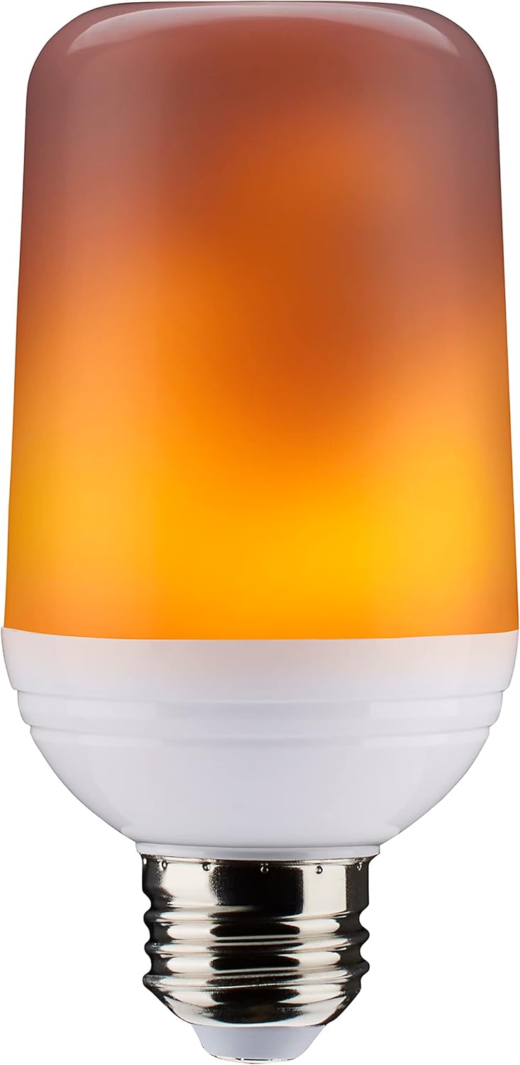 Satco S29806 Indoor/Outdoor LED Flame Effect Light Bulb, T19 Shape, White