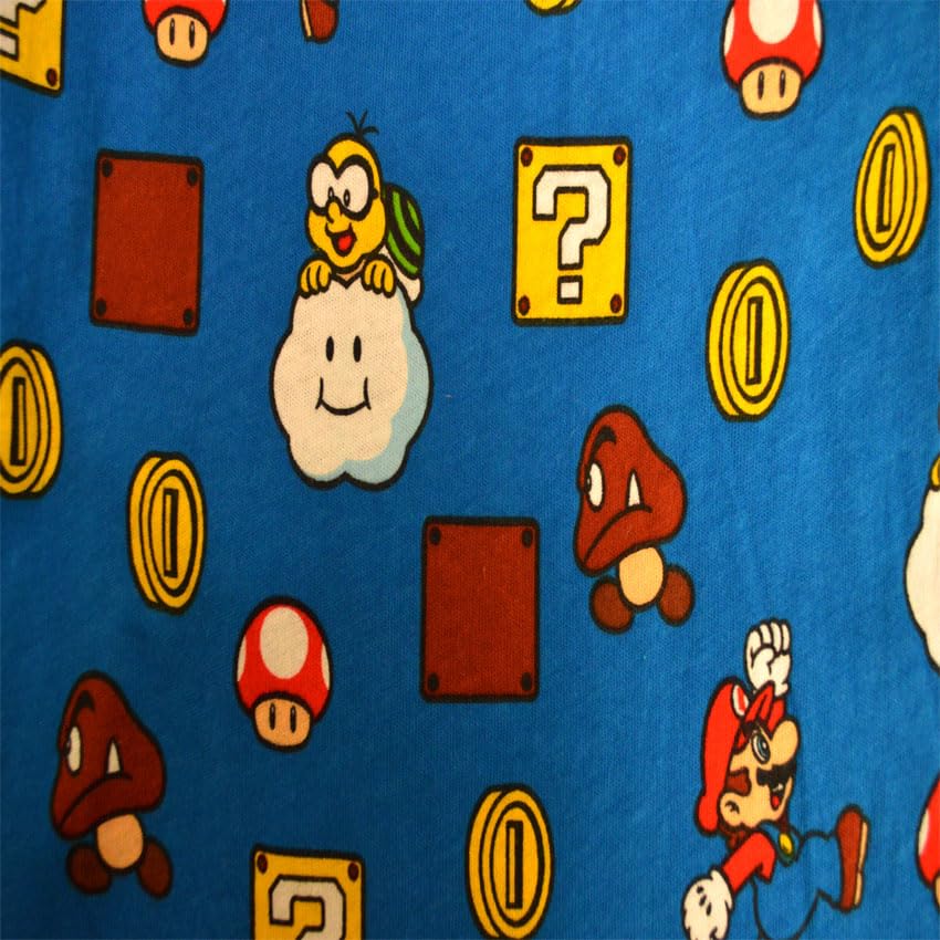 MJC Mens Super Mario Power Ups Royal Blue Cotton Lounge Pants2