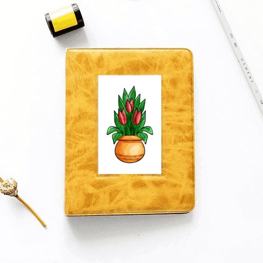 no/no Red Potted Lily Cartoon Art Deco Fashion Photo Album Family Wedding Picture 4x6