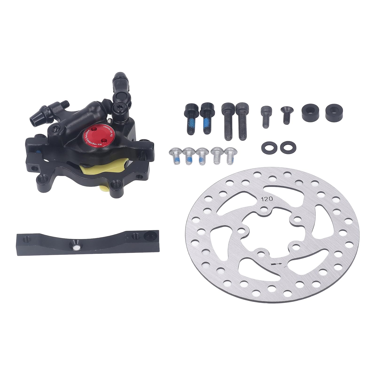 RiToEasysports Electric Scooter Brake Disc Kit, 120mm Oil Brake Conversion Base Mechanical Brake Disc Brake Caliper Kit for M365 Pro Pro 2 (Bent)
