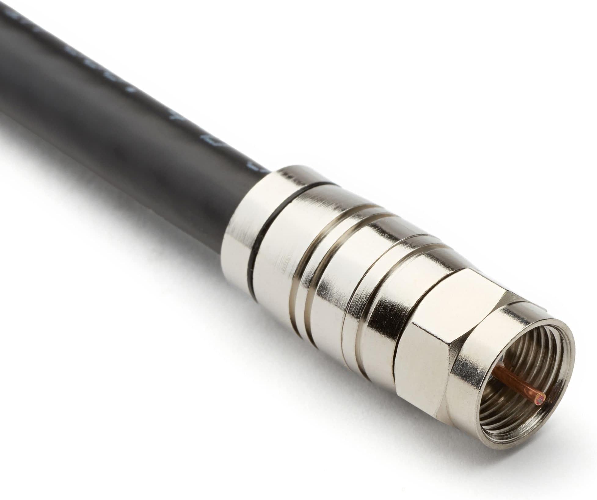 trueCABLE Universal Easy Fit RG6 & RG6Q Compression F-Connector for Dual Shield (DS) Tri-Shield and Quad Shield (QS) Coaxial Cable, 20 Pieces