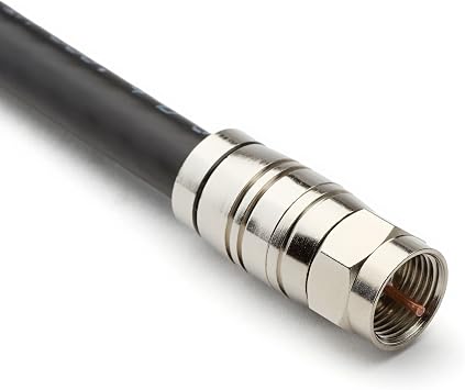 trueCABLE Universal Easy Fit RG6 & RG6Q Compression F-Connector for Dual Shield DS Tri-Shield and Quad Shield QS Coaxial Cable, 20 Pieces