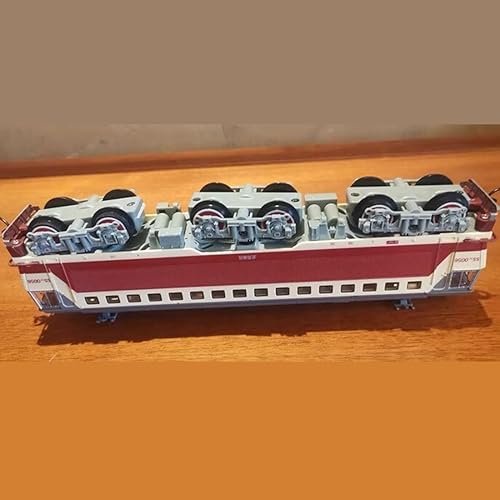 Miniatura 4 de SS7C - Juego de tren eléctrico de aleación de metal con vagones de pasajeros y pista larga, modelo de tren de vapor vintage con luces y efectos de