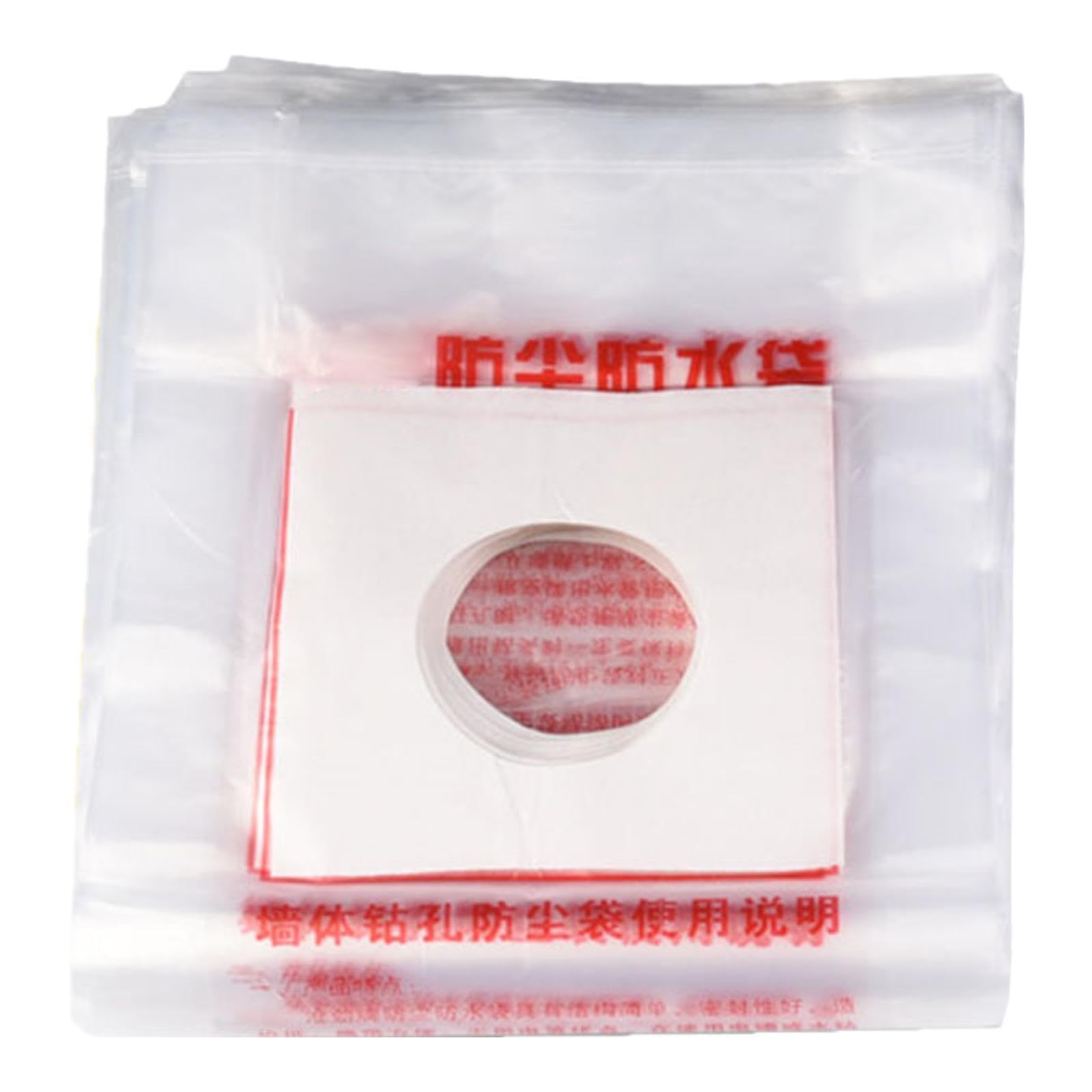 Homyl 50 Stück Bohrstaubschutz Staubauffangbeutel Staubkollektor Beutel Bohrstaubbeutel PP Material für Heimwerkerarbeiten Wanddurchbrüche, 120 Mm