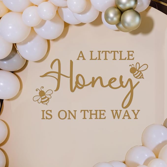 A Little Honey is on the Way Vinil Decorativo Baby Shower 11.8 x 25.5 in miniatura 2