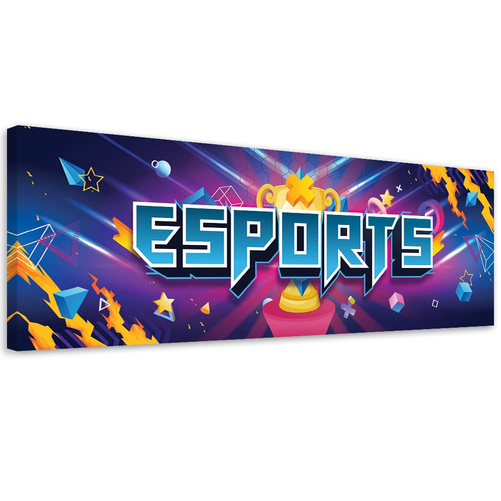 Feeby Cuadro en Lienzo Para Jugadores Videojuegos 90x30 cm 1 Pieza Impresión en Material Tejido no Tejido Modernos Artística Imagen Decoración De Pared Salon Dormitorio Abstracto Gaming Play Multi