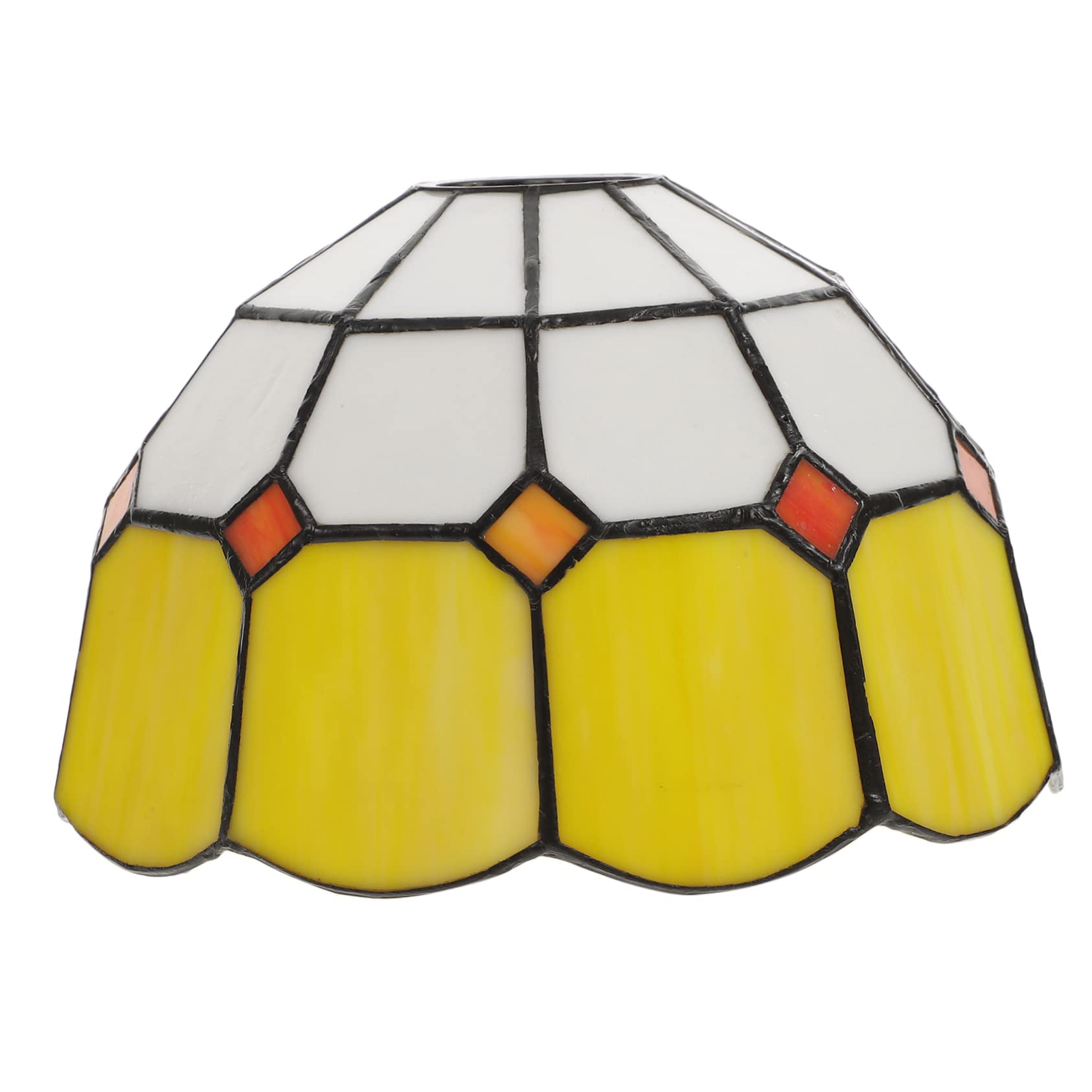 DOITOOL Lampshade Decorative Light Bulbs Small Dressers Stained Glass Lamp Shade Replacement Lamp Shade Bedside Lampshade Fabric Lamp Shade Glass Yellow Wall Lamp Shade Lamp Guard