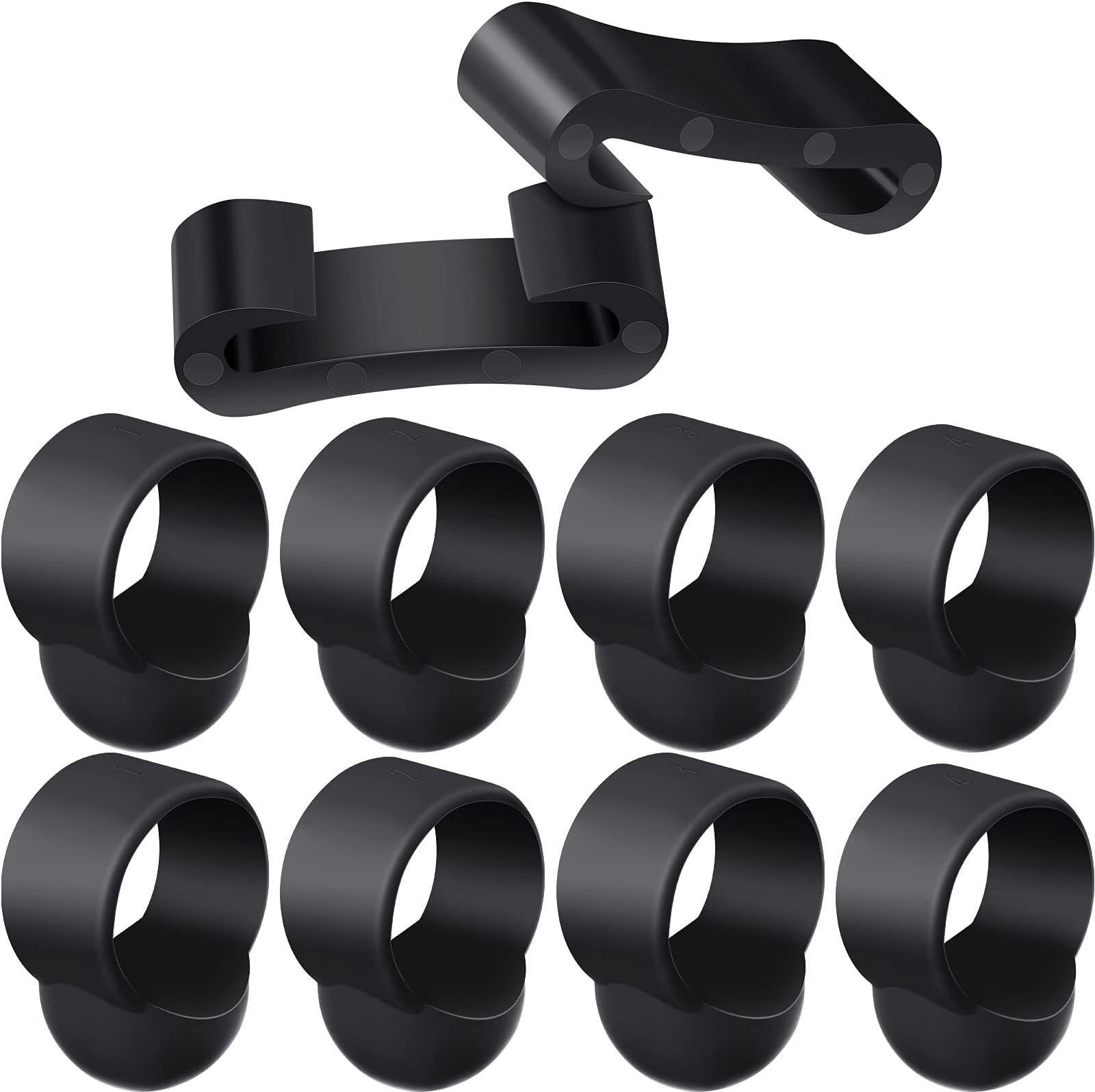 8 Pieces Steel Tongue Drum Finger Sleeves, Silicone Rubber Knocking Finger Picks Cover for Tongue Drum, 2 pieces Drumstick Holders Tool for Percussion Instrument