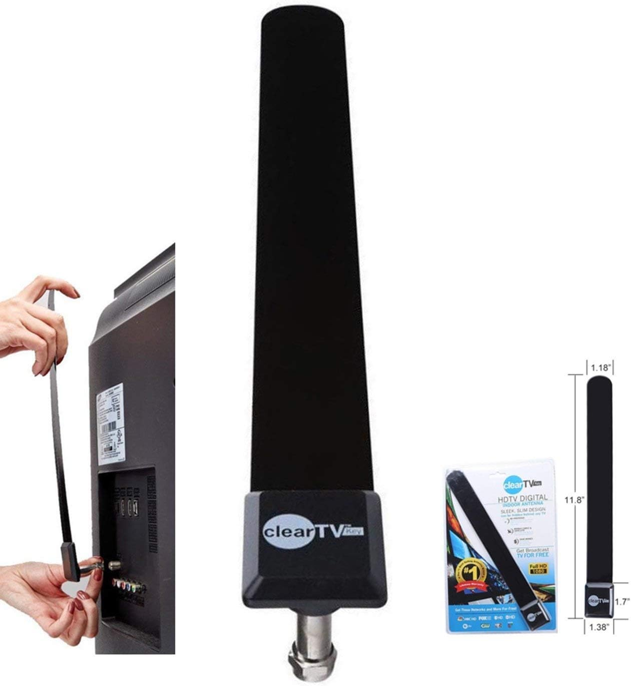 Clear TV Key Clear TV Digital Indoor Antenna HD TV Free TV Digital Receive Satellite TV Indoor Antenna Ditch Cable As Seen on TV - Full 1080p HD
