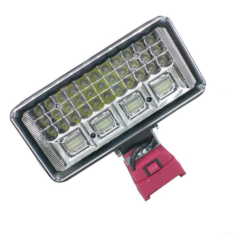 Luz de trabajo LED inalámbrica compatible con batería de iones de litio Einhell de 18 V, lámpara portátil de 57 LED, luz de inundación recargable para construcción, taller, exteriores (batería