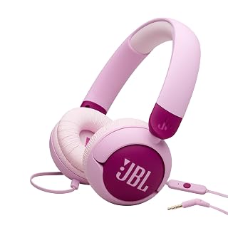 JBL Junior 320 Kids Headphones, Wired, Volume-Limited - Purple | Designed For School And Travel With Built-In Mic, Foldable Design, 3.5Mm Jack, Comfortable Fit And Customizable Stickers - Amazon product rated Grade A