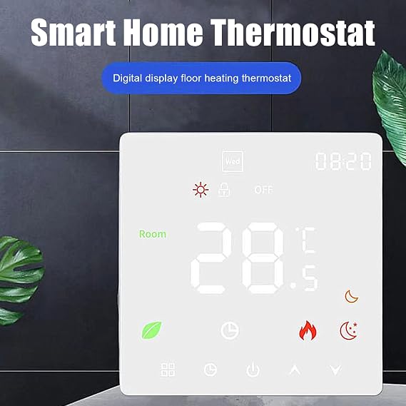 Smart Thermostat,Thermostat for House,Touch Screen Programmable Floor Heating Thermostat for Gas Boiler Water Heater with Constant Temperature Function