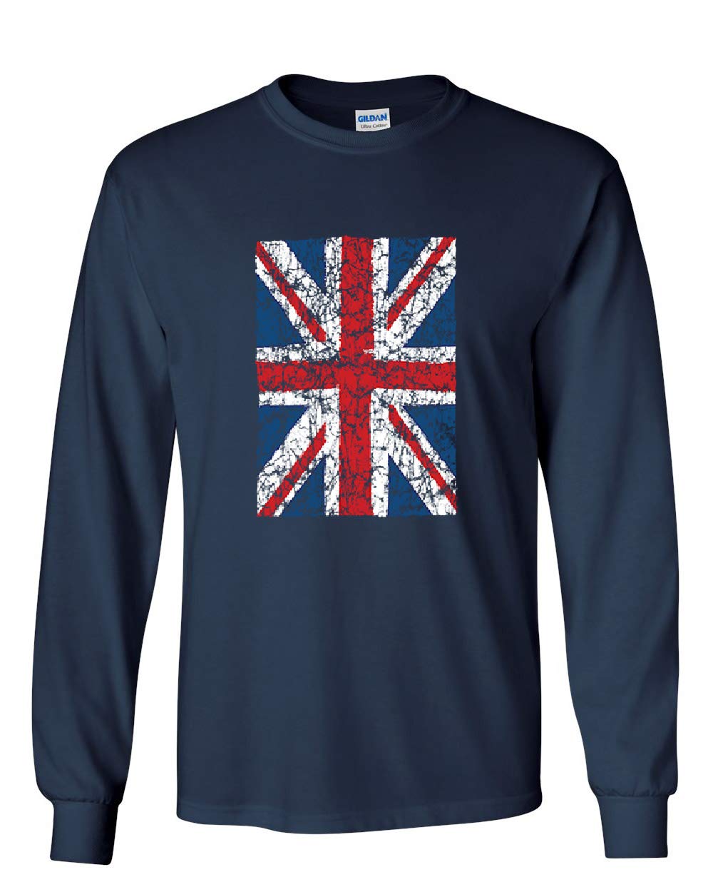 Union Jack Long Sleeve T-Shirt United Kingdom Distressed British Flag Tee
