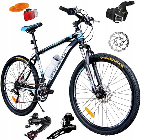 BDW - Mountain Bike - Mountain Bike - MTB - 26 Inch Wheels - 18 Speed - Ergonomic Handlebar - Mechanical Disc Brakes - Suspension Fork - Aluminium Rims