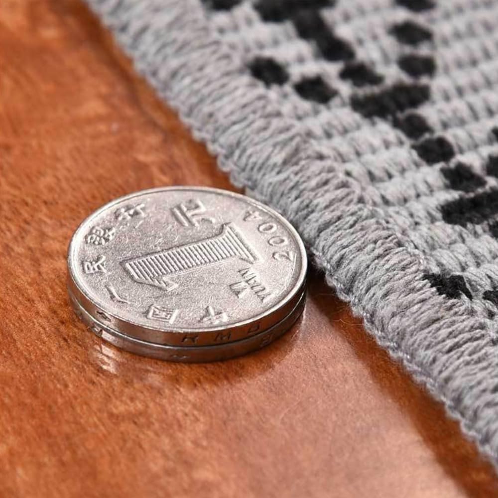 Tappeto in cotone e lino, lavabile, tappeto con nappe, per camera da letto, cucina, per ingresso, bagno, grigio, 60 x 130 cm