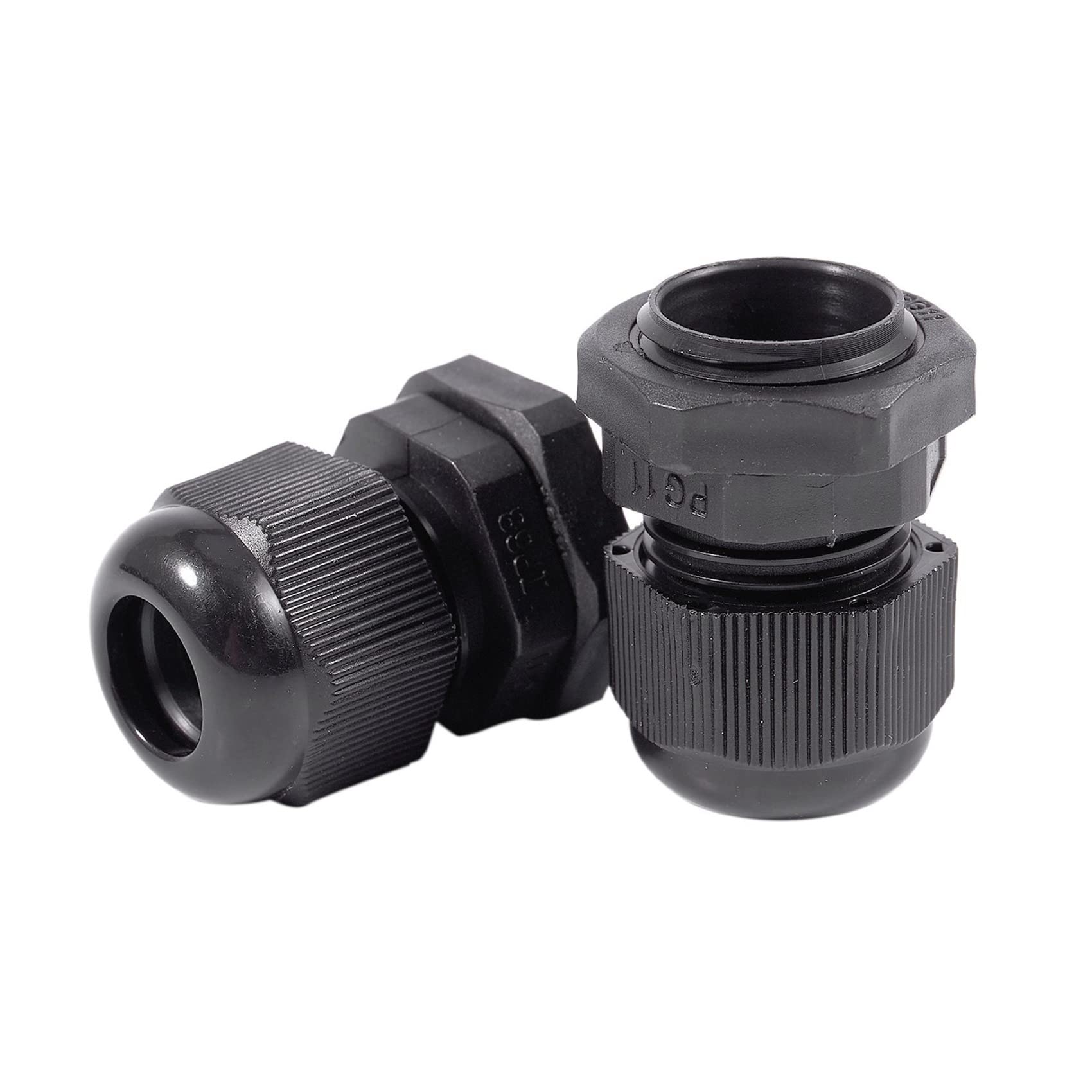 VENOAL 200 x schwarze wasserdichte Kunststoff-Steckverbinder PG11 5–10 mm Durchmesser Kabelverschraubung