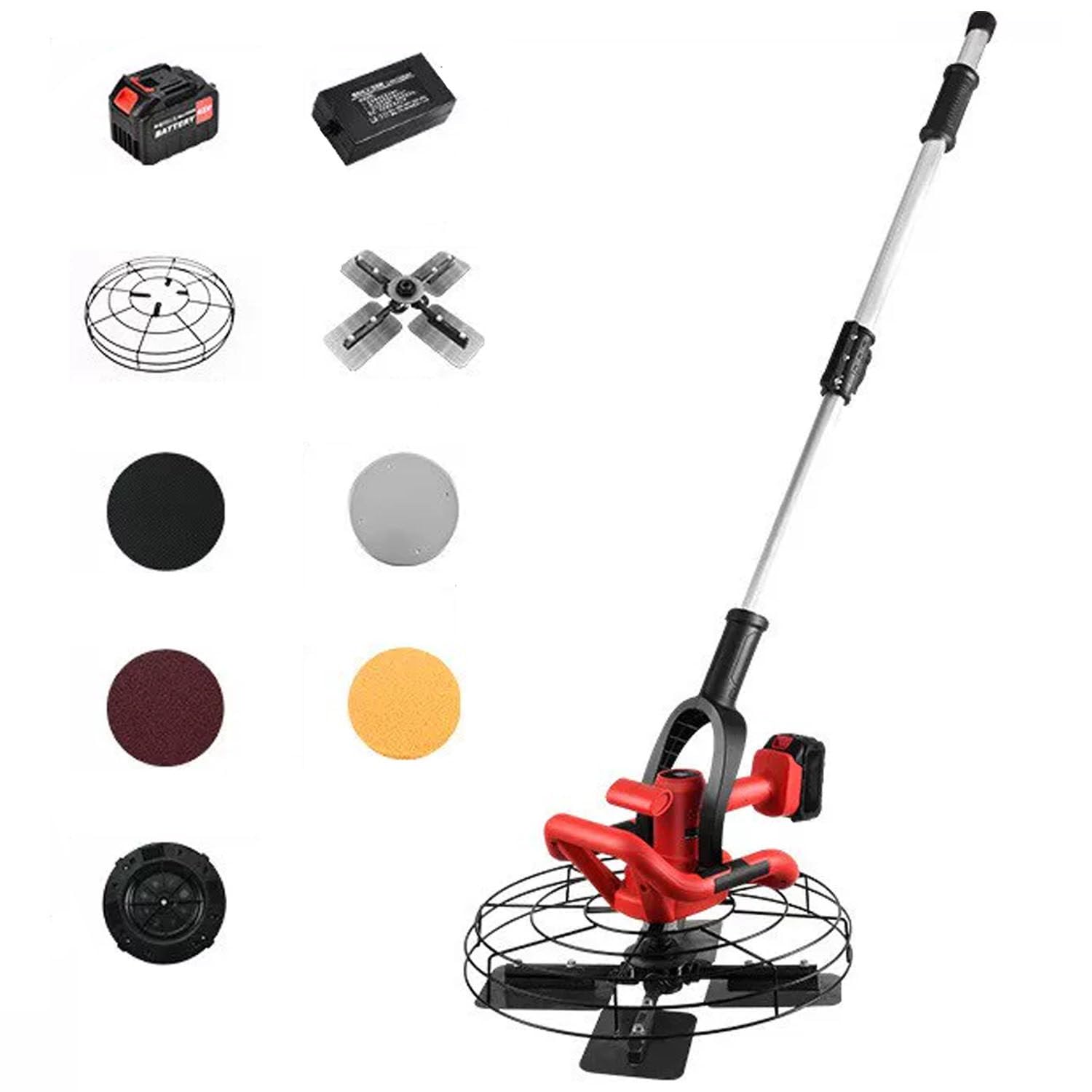 BEESOM Walk-Behind Electric Concrete Trowel 6 Variable Speeds 15000mAh