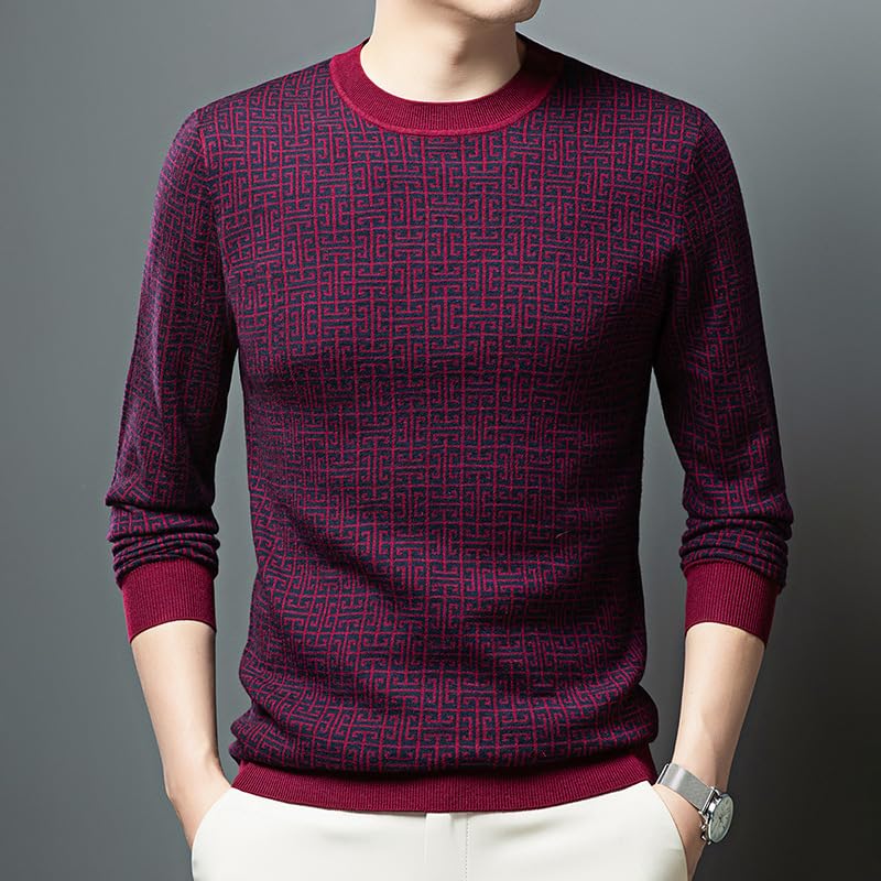 Men's Round Neck Wool Long Sleeve Knitwear Undershirt2