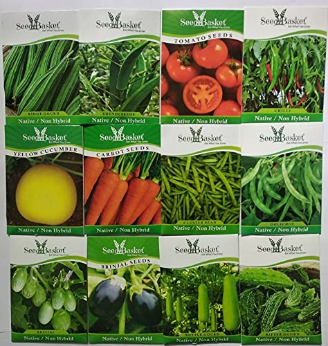 Seed Basket Native/Non-Gmo Vegetable Seeds Kit Pack Of 12 And Instructions Manual For Home Gardening (Pack Of 12) (B09BN9N9GW) Amazon Price History, Amazon Price Tracker