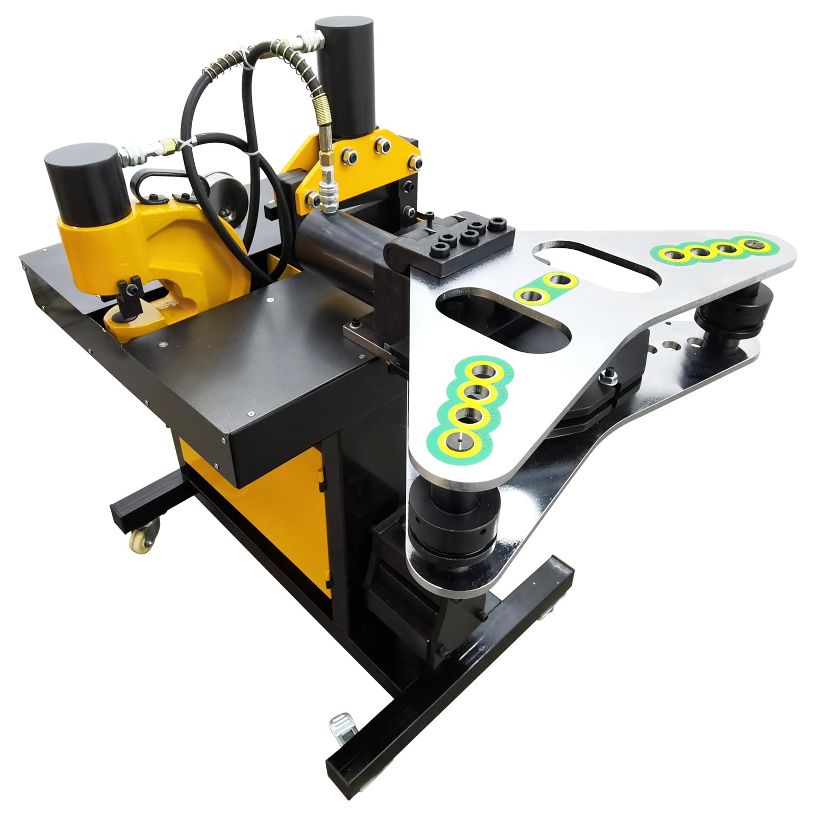 TECHTONGDA 5in1 Electro-Hydraulic Busbar Processor Busbar Bender Cutter Puncher Crimper Embossing Machine Heavy-duty Busbar Processing Machine 110V