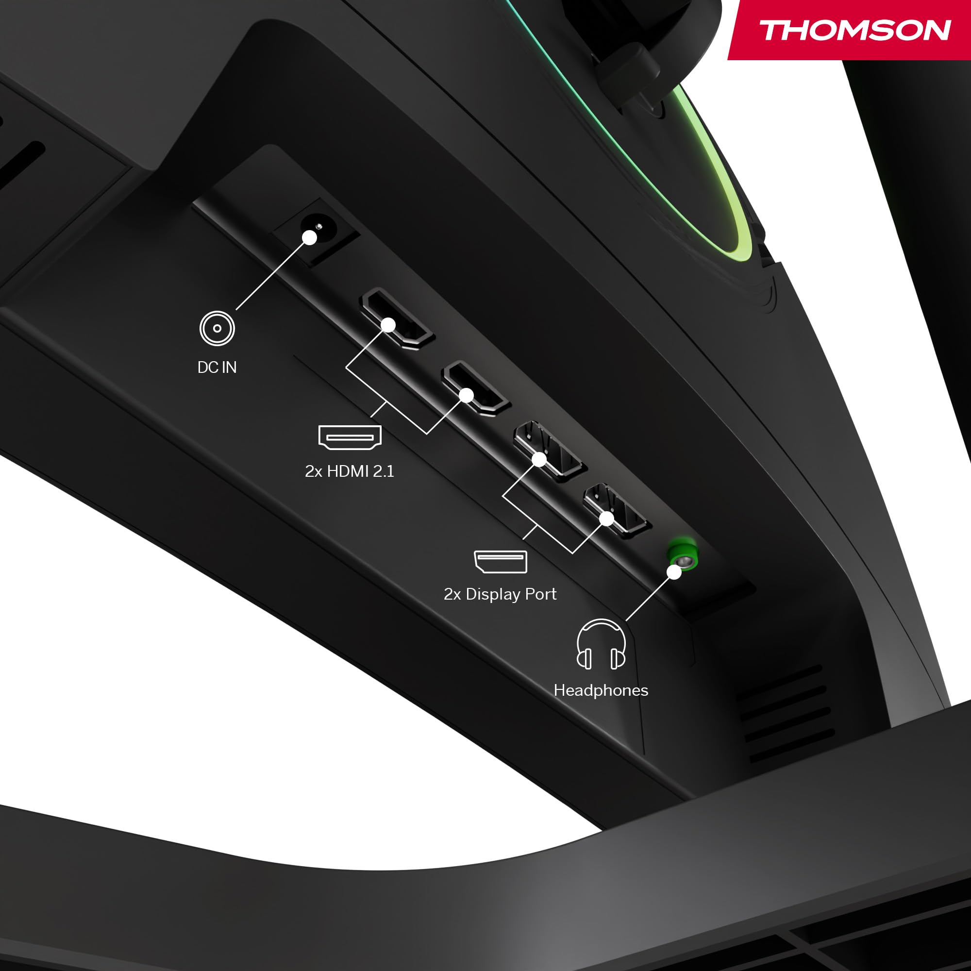 THOMSON Gaming Monitor 34 Pulgadas UWQHD Monitor, 240Hz VA EyeCare Display, 1ms, Adaptive Sync, Speaker, HDR10, HDMI&DP, M34QG7Y14C