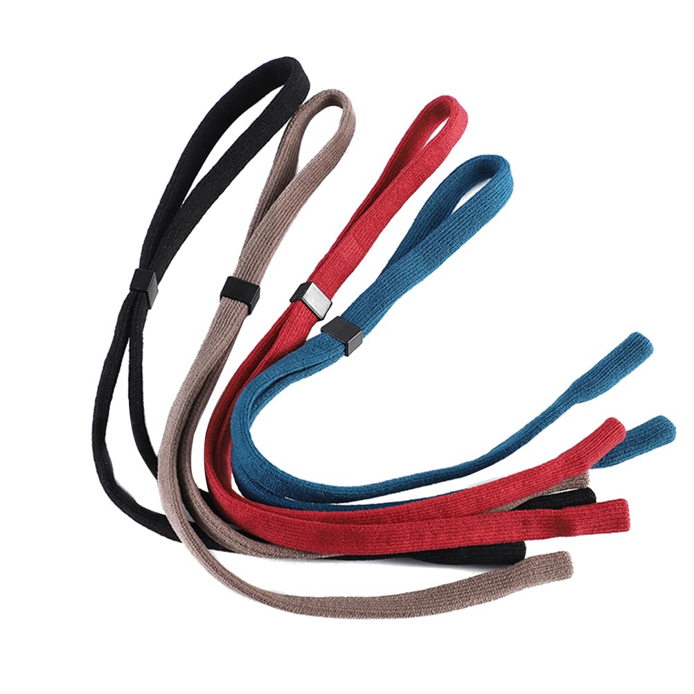 LJFEA Juego de 4 correas para gafas deportivas, correas ajustables para gafas, correa flotante para gafas de sol con hebilla, cordón antideslizante para gafas para mujeres, hombres y niños