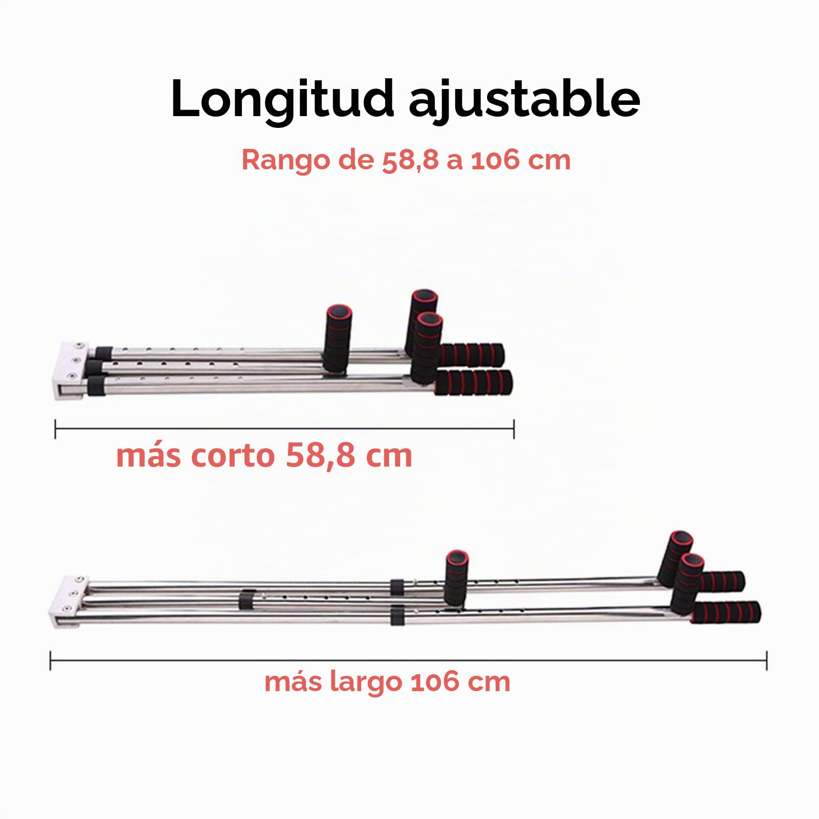 Barra Separadora de Piernas, Dispositivo de Estiramiento a 3 Barras en Acero Inoxidable, Separador Ajustable 58,8-106 cm, Máquina para Hacer Split para Adultos Yoga Danza Fitness en Casa