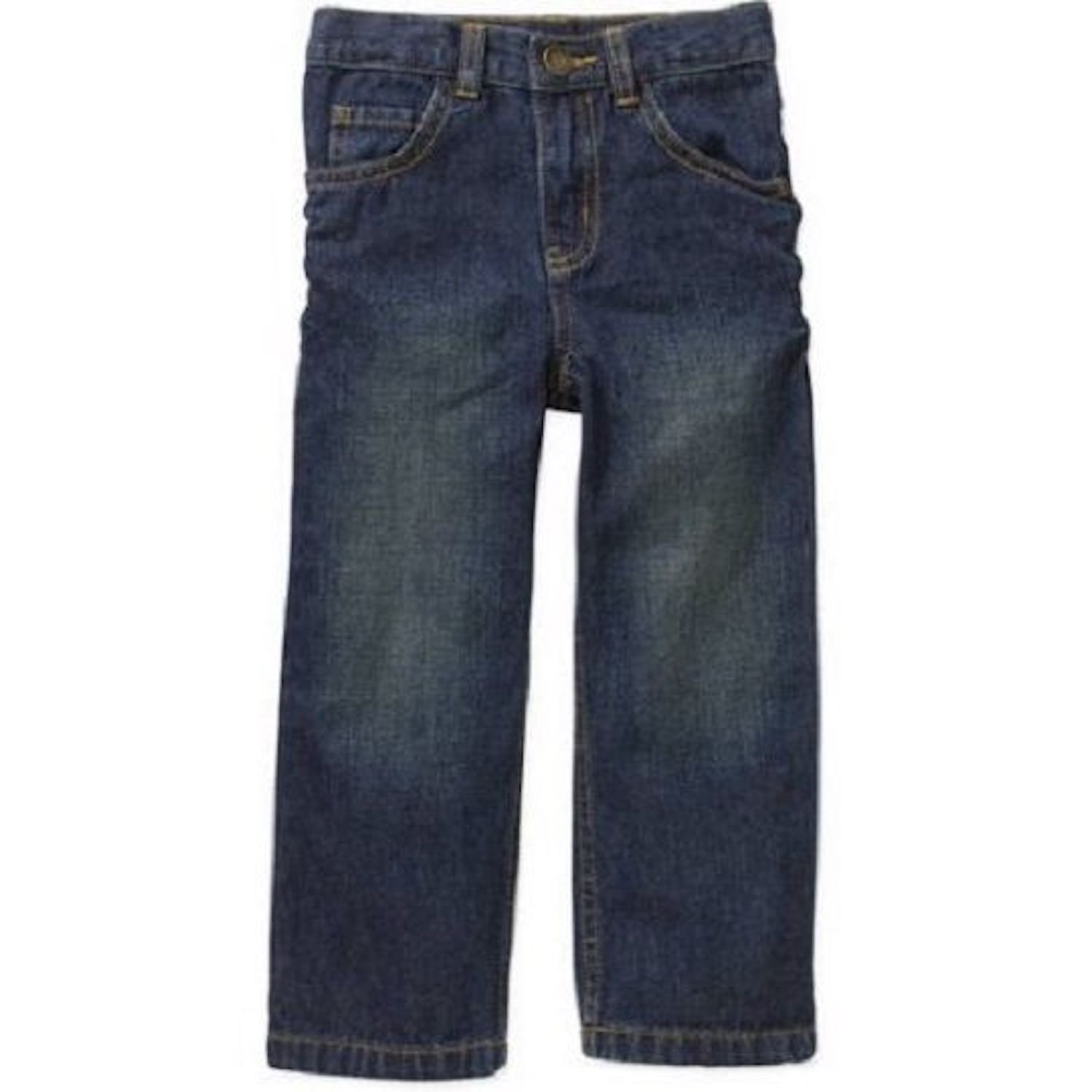 Healthtex Baby Toddler Boy 5-Pocket Straight-Fit Jeans, Dark Wash, 18 Months
