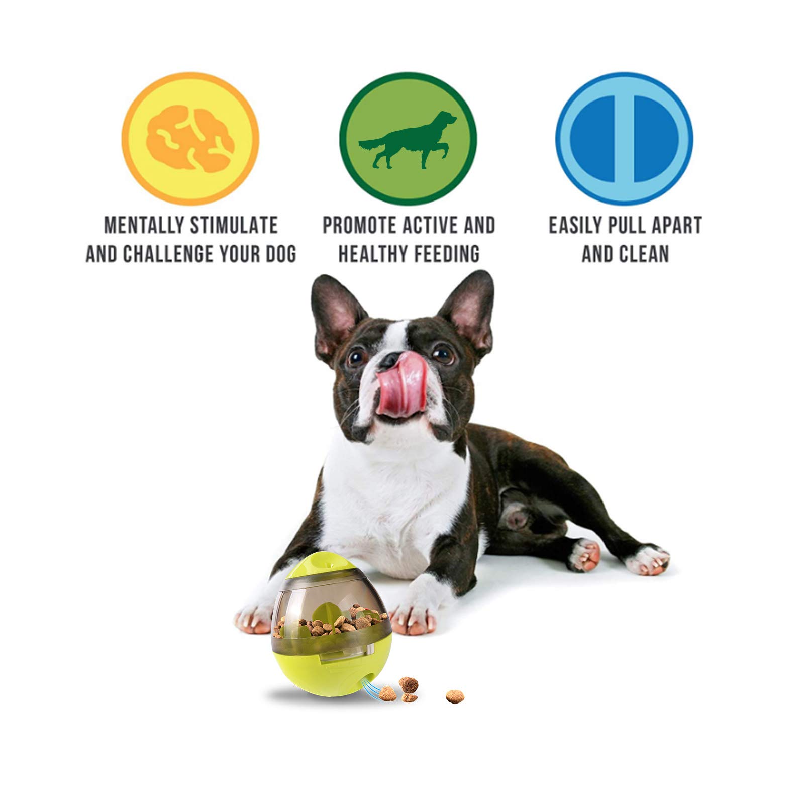 Automatischer Futterball für Hunde und Katzen, fördert den IQ interaktiv, Futterspender, Ball für langsames Fressnapf, Tumbler-Design, Ball für Welpen, kleine, mittelgroße Katzen, Hunde und Haustiere