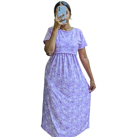 Feeding Dress for New Moms - Cotton Nighty