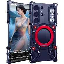 Metal Case for Samsung Galaxy S23 Ultra, Cover for Galaxy S 23 Ultra Cellphone, Border Mobile Phone Shell, Bracket -Black