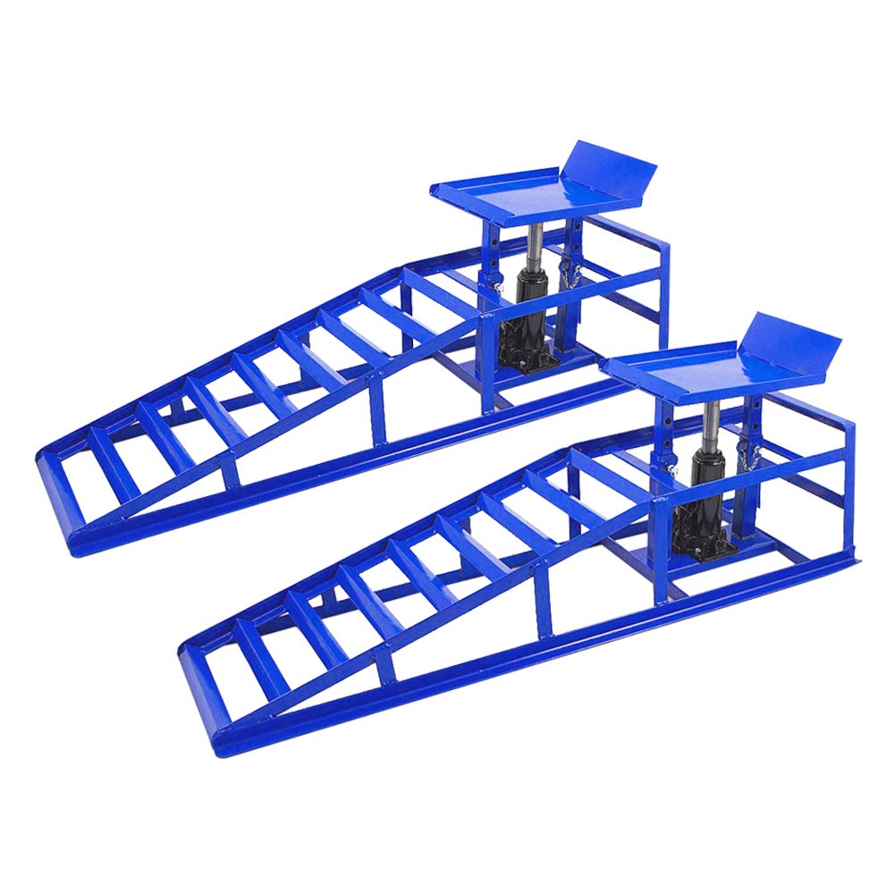 MCTECH Metal Vehicle Car Ramps With 2 Ton Hydraulic Jack Lift Car Hydraulic Ramp Car Maintenance