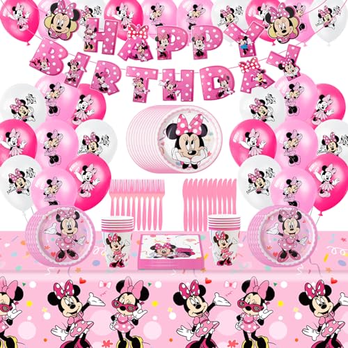 Geburtstagsdeko mn 100PCS Pappteller Kindergeburtstag+Geburtstag Deko Geburts tag Geschirr Set Becher Servietten Tischdecke Set Partygeschirr Geburtstag Kindergeburtstag für 10-20 Personen