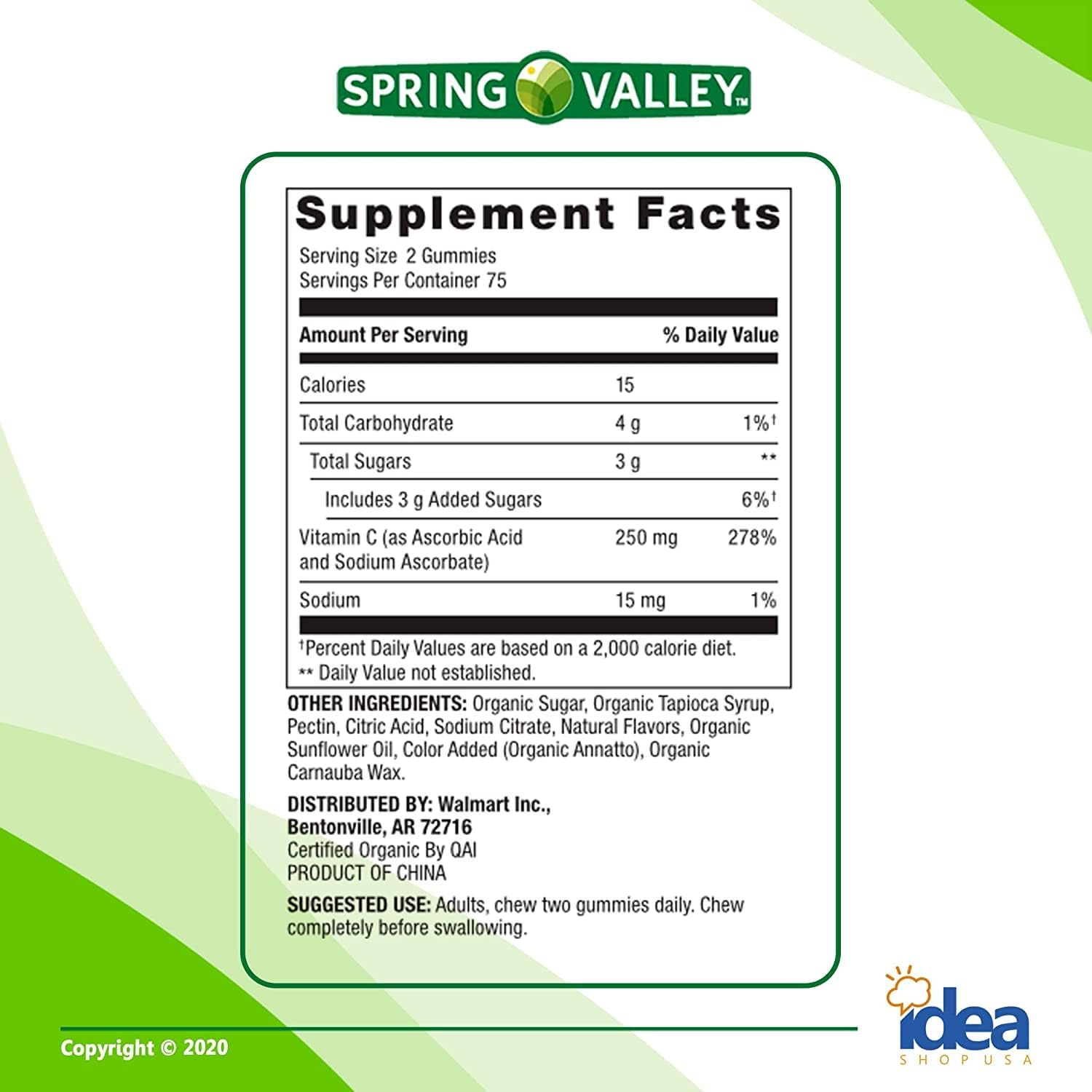 Spring Valley Vegetarian Vitamin C Gummies for Adults