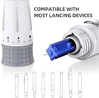 Vista 6 de Metene 310 Unidades Lancetas Estériles de Calibre 30 para Prueba de Azúcar en la Sangre, Azul Oscuro