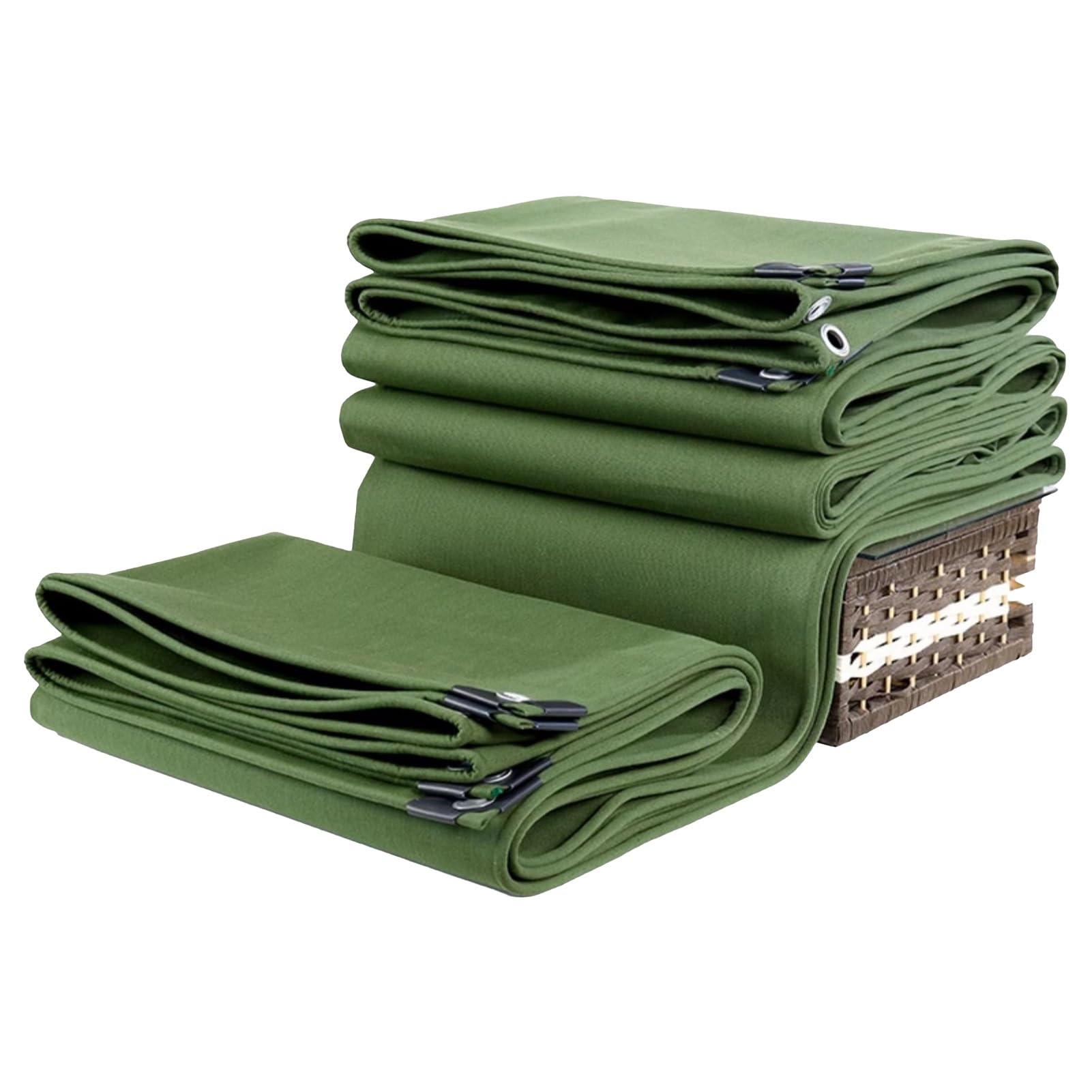 Green Heavy Duty Waterproof Tarpaulin 1.5x1.5m 1.5x2m 1.5x3m Canvas Tarp Sheet, Multipurpose Protective Covers for Furniture, Woodpile, Car(1.5x1.5m)